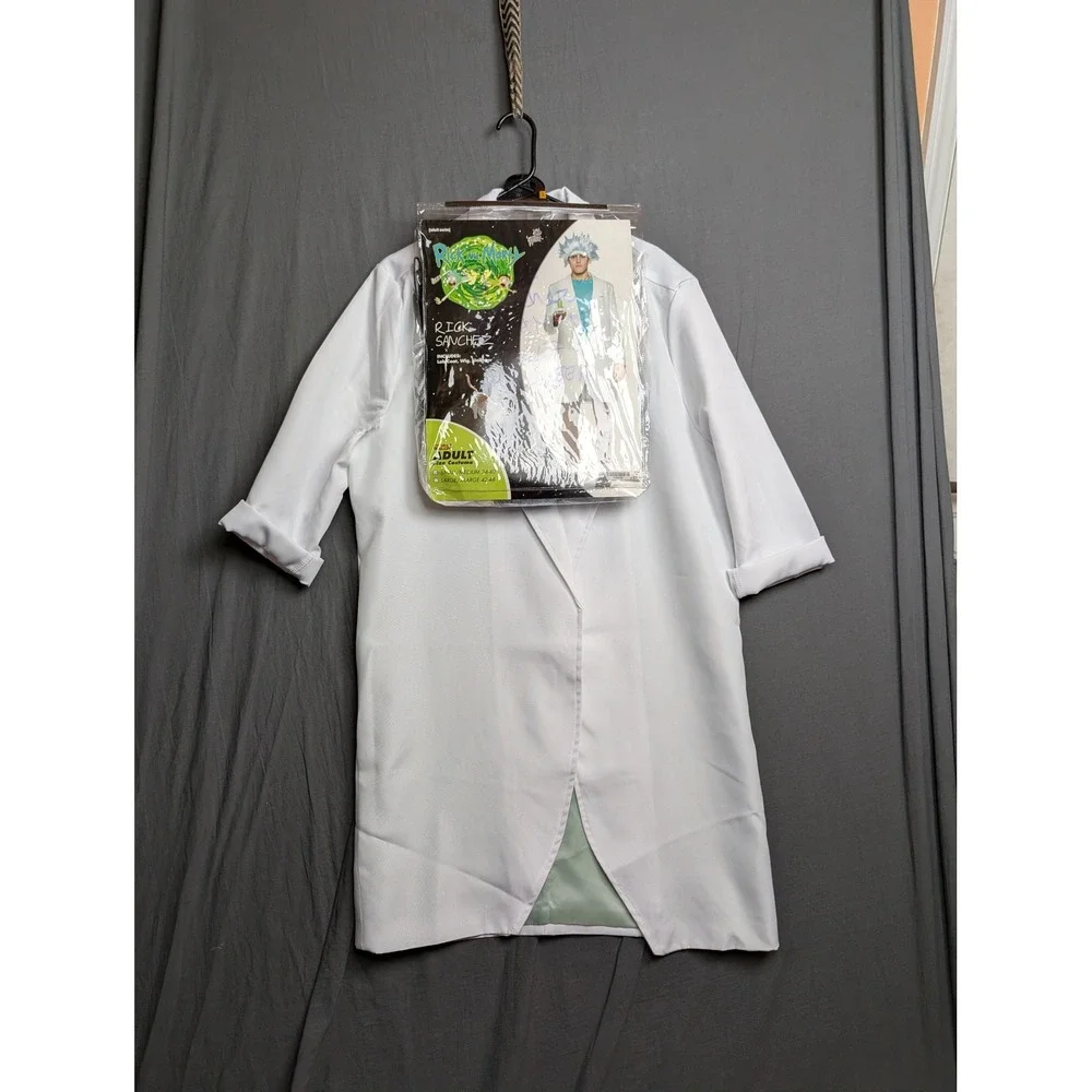 Spirit Halloween Rick Costume‎ Lab Coat Wig Adult Small/Med